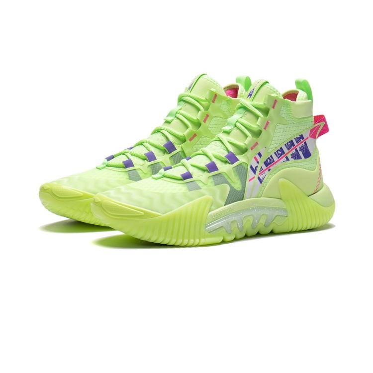 New LiNing Badfive 2 Cushioning Anti Slip And Wear Resistant High Top Performance Basketball Shoes Green Red Blue ABFR001-10