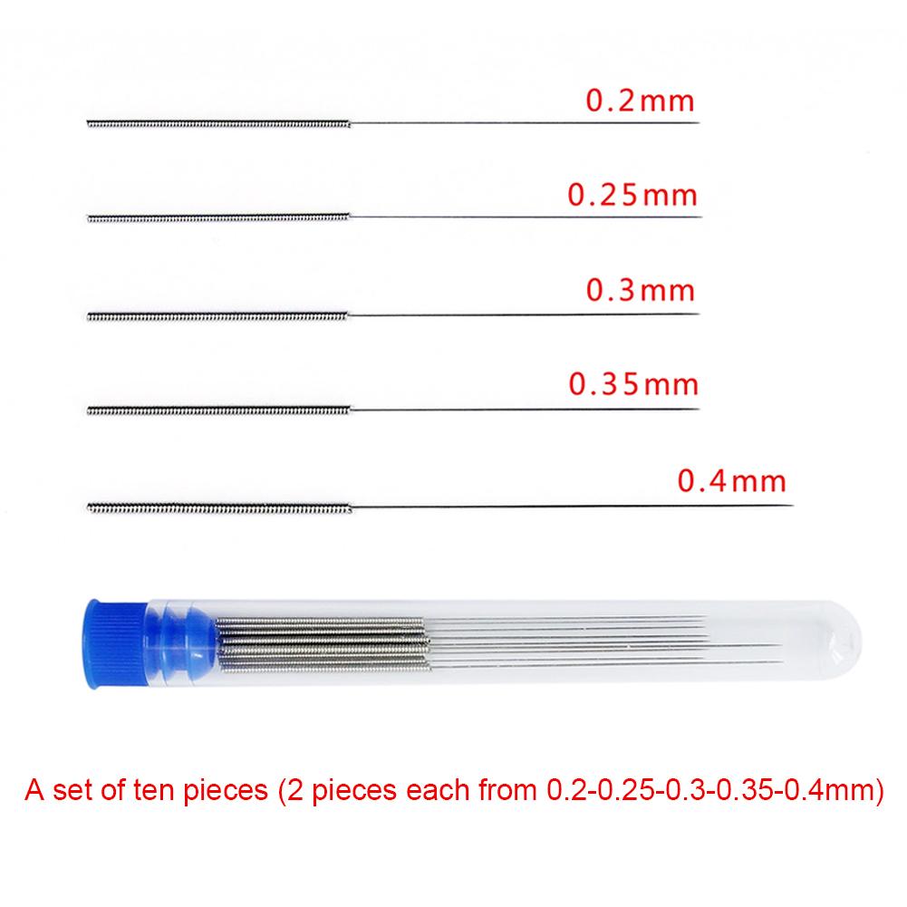 

10Pcs Windshield Washer Nozzle Cleaning Needle0.2mm, 0.25mm, 0.3mm, 0.35mm, and 0.4mm Drill Bits 3D Cleaning drill bit needle