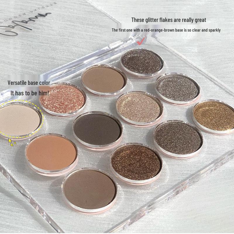 Palette Occhi Economica da 12 Colori: Perlescente, Opaco, Tè al Latte, Toni della Terra