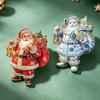 Crystal Rhinestone Santa Claus Brooch Sparkling Badge Gift Christmas Lapel Pin  New Year