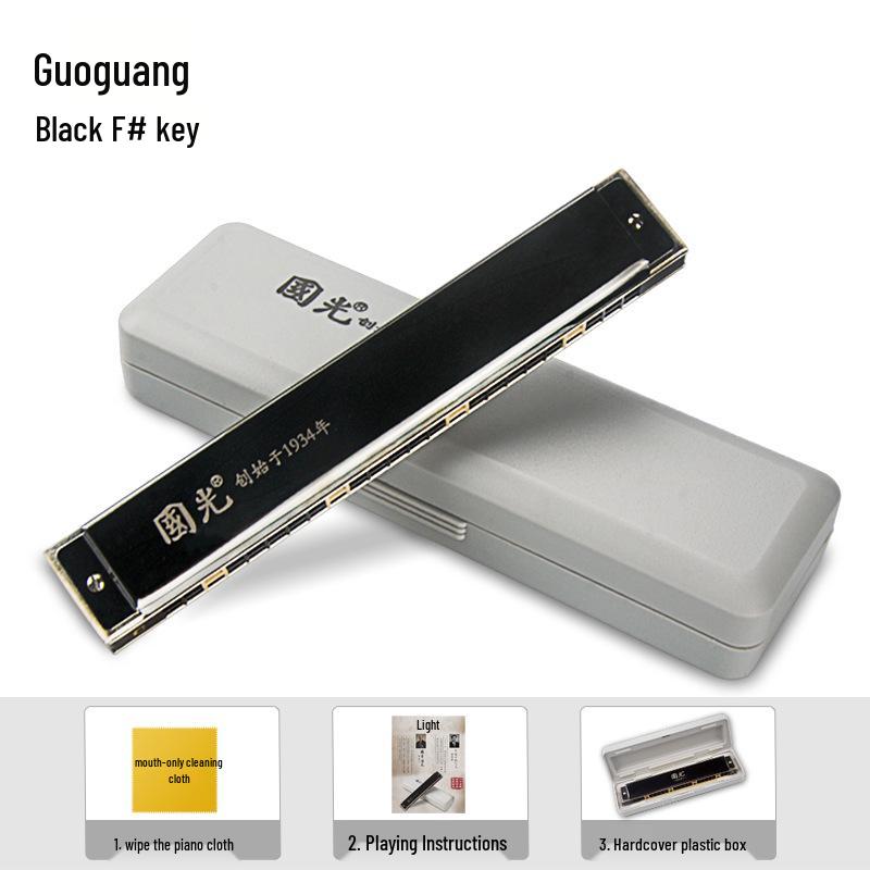

Губная гармошка тремоло Guoguang с 24 отверстиями, 12 мажорных тональностей, профессиональный и начальный уровень