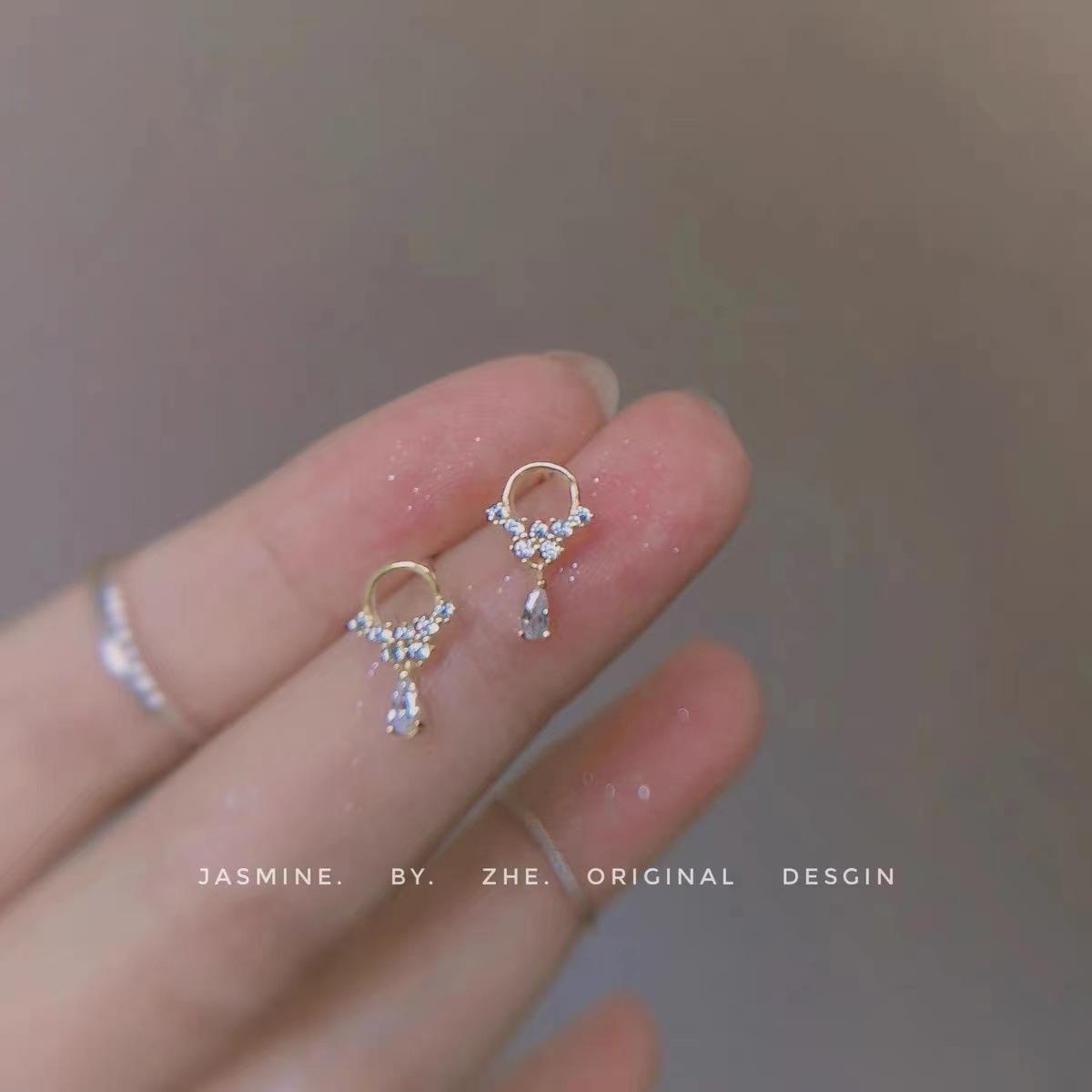 

925 Silver Needle Zircon Earrings Hypoallergenic Fashion Ear Studs Female Pendant Tassel Pendant Earrings for Women Jewelry Gift