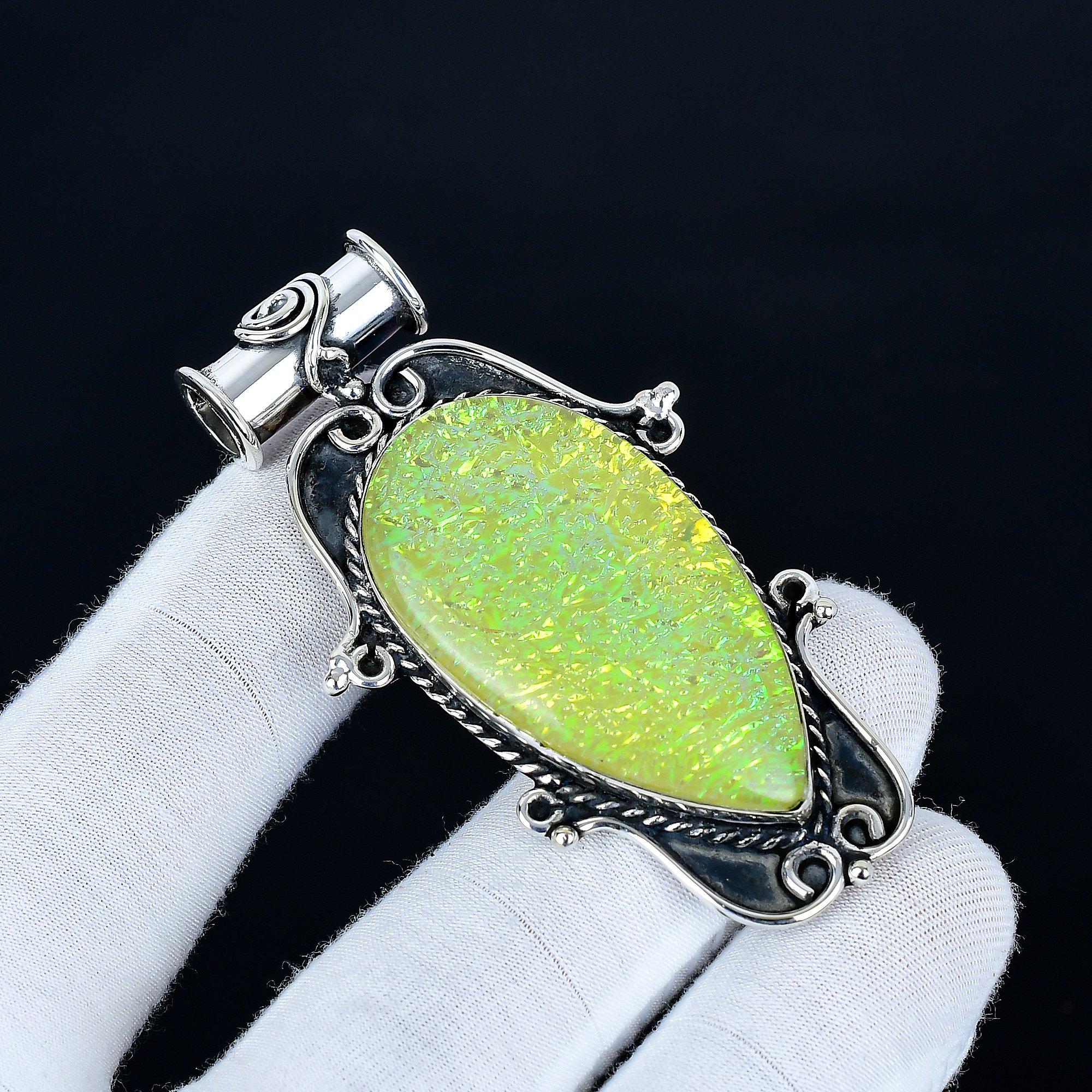 

Желтый кулон с триплетом опала, Ювелирные изделия ручной работы из стерлингового серебра 925 пробы, Серебряный кулон с опалом, Ювелирные изделия для вечеринок для женщин, Подарок-наполнитель для кулона 7.5 Cm жёлтый