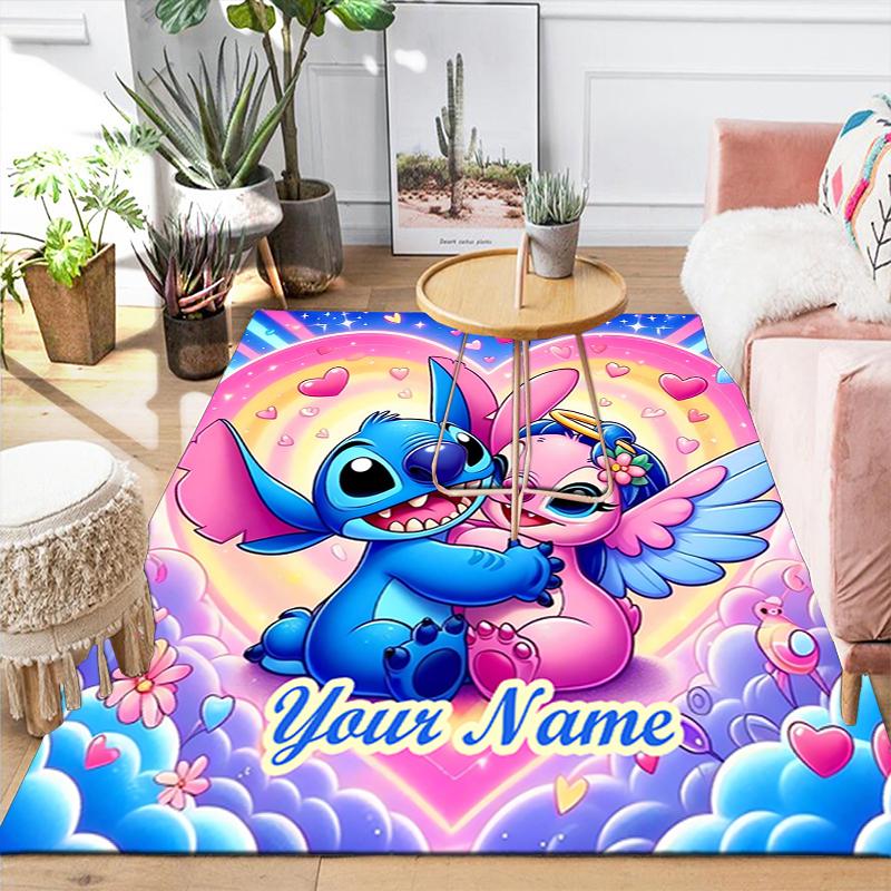 Custom 1Pc Stitch'S Magical Garden Adventure Rug Office Carpet Indoor Outdoor Entrance Doormat Nonslip Soft And Comfortable Living Room D916269