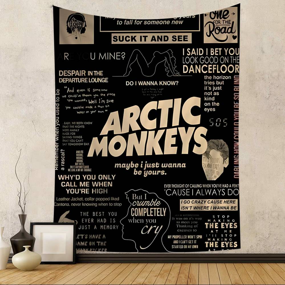 Vintage Arctic Monkeys Rock Band Music Printed Large Wall Tapestry Art Science Fiction Room Home Decor Decor Blanket