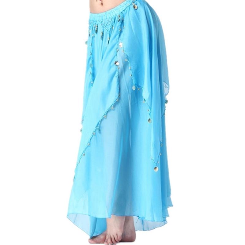 Elastic Waist Belly Dance Skirt With Dangling Coins Loose Design Fashion Costume Accessory For Shows And Parties