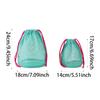Portable Travel Nylon Mesh Cosmetic Bag Drawstring Drainage Storage Bag for Swimming And Bathing Single Color Pattern