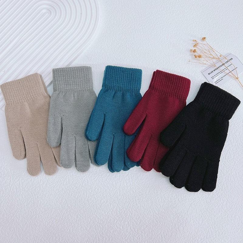 Full Fingered Gloves Winter Warm Thermal Wrist Warmer Glove Solid Knitted Gloves Warm Split