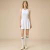 Womens Athletic Tennis Dress With Open Back Design A-Line Pleated Skirt Quick-Dry Anti-See-Through Running Gym Yoga Outdoor