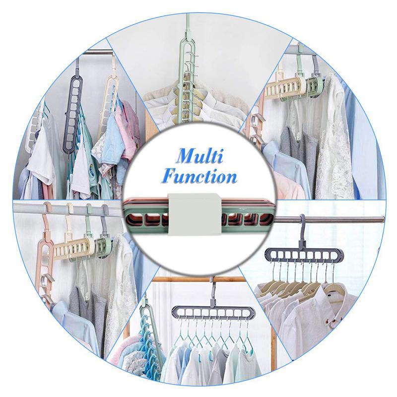 9-Hole Magic Clothes Hanger Closet Organizer Space Saving Multi-function Drying Racks Wardrobe Scarf Storage Cloth Hanger