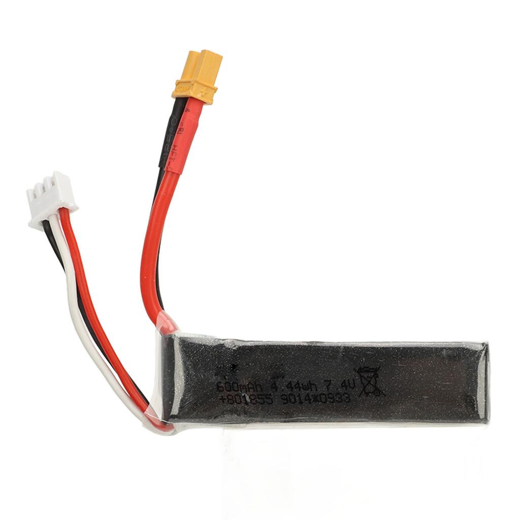7.4V Lithium Battery Lightweight Portable Stable Multi Protection Battery for WLtoys XK K130 600mAh 45C 2S