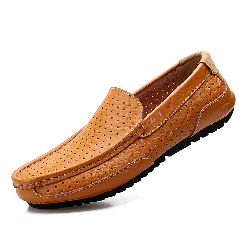 2025 Summer New Men's Fashion Large Casual Leather Shoes Breathable and Comfortable Driving Shoes Men's Shoes Zapatos De Hombre