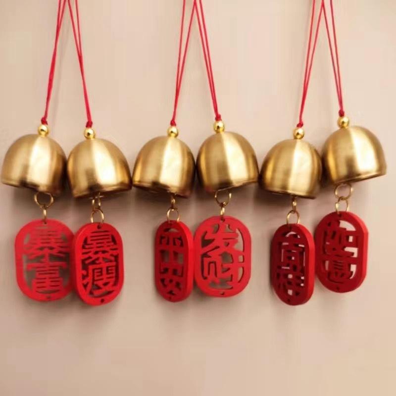 Mini Brass Wind Chimes Outdoor Door Bell Door Window Wall Hanging Bell Japanese Room Decoration Pendant Garden Decor Outdoor