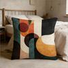 Geometrický povlak na polštář ve stylu Mid-Century Modern Boho Abstraktní potisk oblouku Retro lněná textura Pouzdro na polštář na pohovku Gauč Domácí dekorace