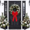 Christmas Door Hanging Bow Large Velvet Bow, Red Plush Wreath Holiday Tree Topper Outdoor Weather Resistant Decor Ornament for Valentine's Day, Home,