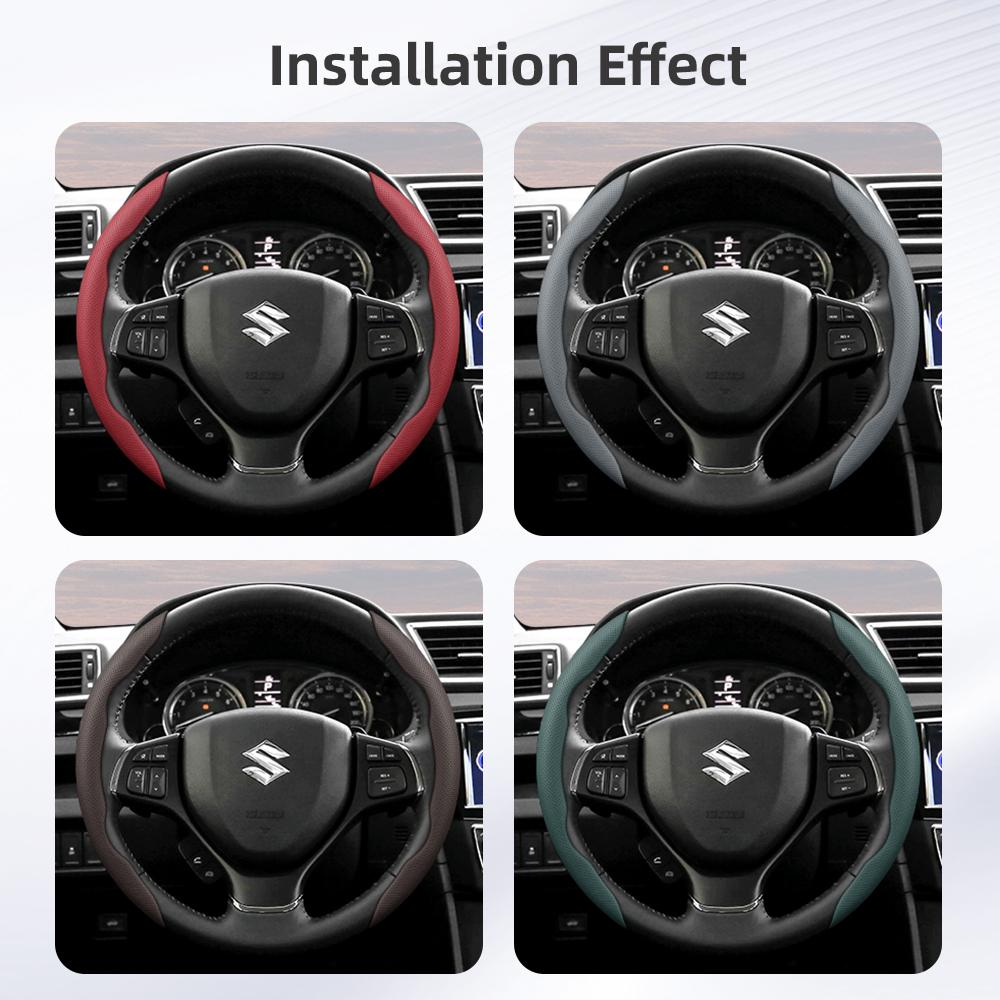 Suitable for Suzuki Breathable Hole Leather Steering Wheel Cover Segmented Quick Release Design Anti-Slip and Durable Swift 2011 Sx4 Grand Vitara