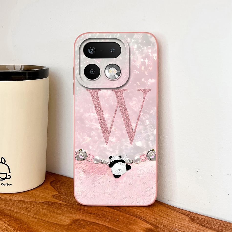 For Realme 16 Pro Plus 5G Phone Case Cute Panda Letters Soft Smooth Liquid Silicone Lightweight Funda For Realme 16 Pro+ Housing