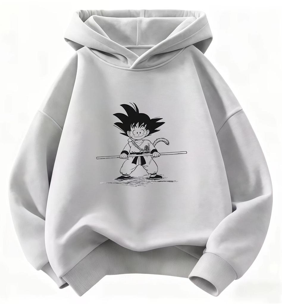 A Cartoon-style Hooded Casual Hoodie, from the "Dragon Ball" Series, Suitable for Children To Wear, with a Cartoonish Design.