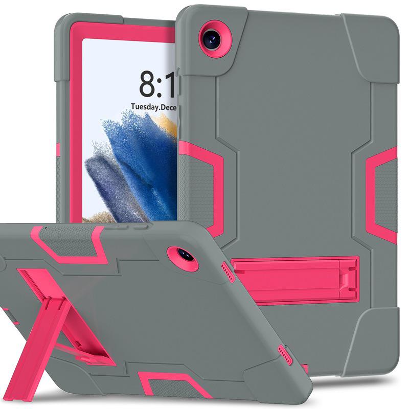 Color Block Protective Case for Samsung Tab A9 Plus - Silicone & PC Three-Proof Drop Protection