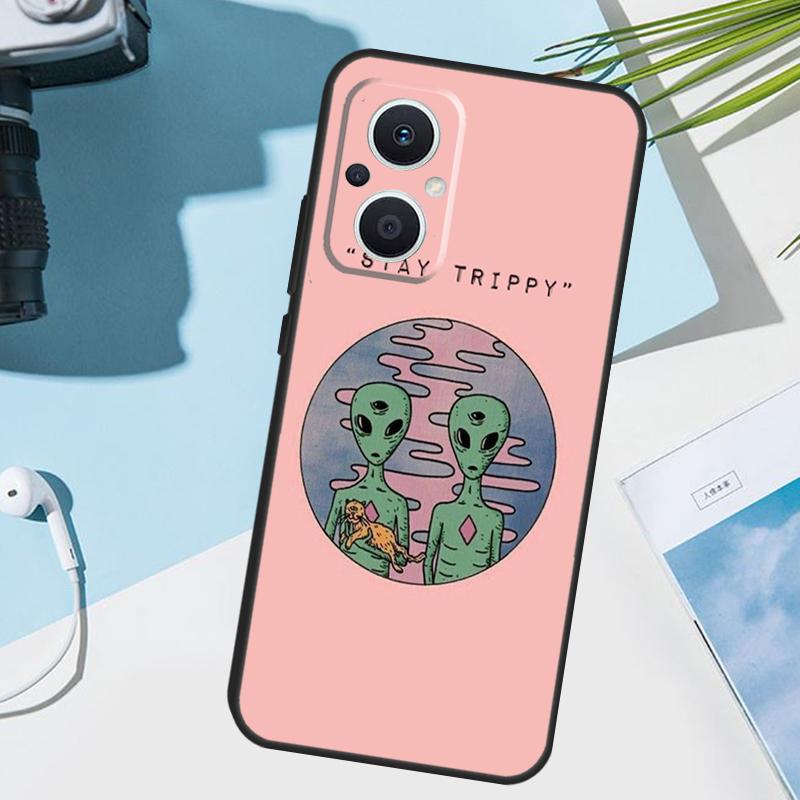 Alien Kawaii Art Cover For OPPO Reno 14F 13F 12F 11 F 10 12 13 14 Pro 7 8 Lite OPPO Find X9 X8 X6 X5 Pro Case