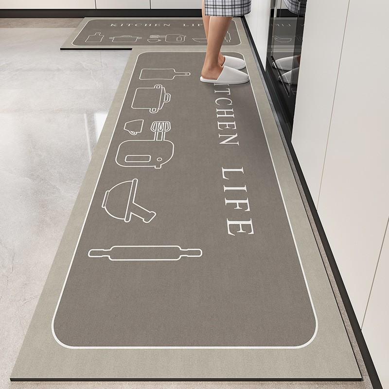 Silica Diatomite Kitchen Mat Non-Slip Water Resistant Oil Proof Floor Rug Bathroom Easy Clean