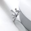 925 Sterling Modern Silver Adjustable Ring For Women With Trendy Design Geometric