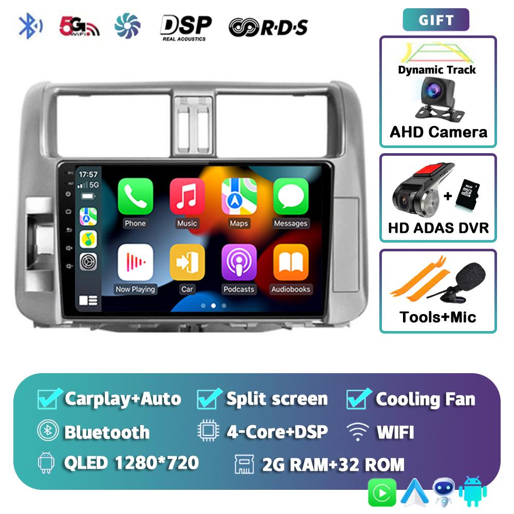 Android 14 Carplay Car Radio For Toyota Land Cruiser Prado 150 2009-2013 Multimedia Video Player Navigation Stereo Head Unit DSP