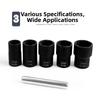 6pcs 1/2 Inch Square Drive Socket Wrench Damaged Nut Remover Set Sockets Bolt Nut Removal Extractor Lug Tool Locking Wheel