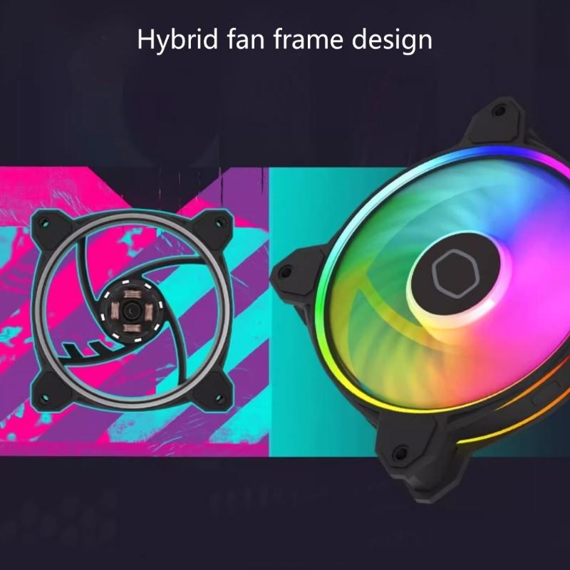 Quiet 120mm Infinitys Mirror LED PC Case Fan With AntiVibration Pad 4PIN PWM 800-1800RPM Coolers for Enhanceds Cooling