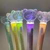 Luminous Jellyfish Light-Up Pen with Real Specimen - Cute Student Stationery Featuring Piggy and Bear Designs