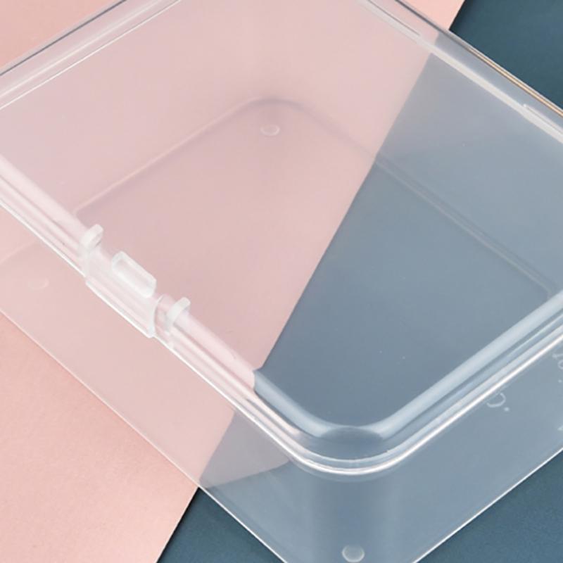 Mini Plastic Box Rectangular Transparent Packing Box Dustproof Durable Jewelry Id Card Parts Storage Box