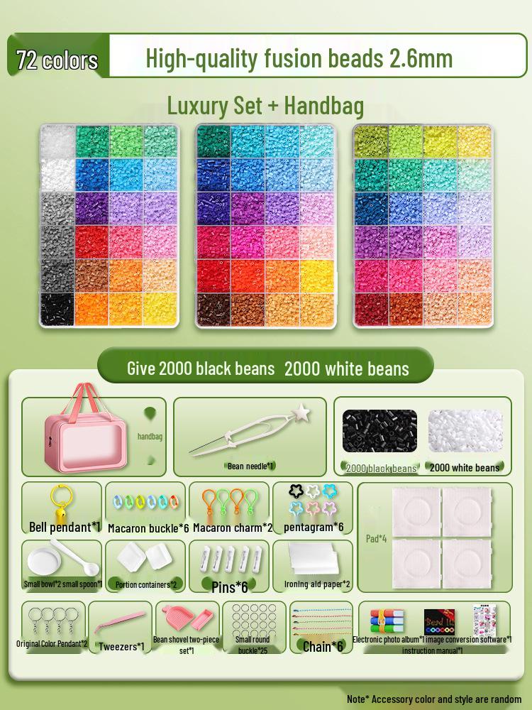 Pyssla 2.6mm Fuse Beads DIY Kit: Complete Set with Tools and Storage Bag