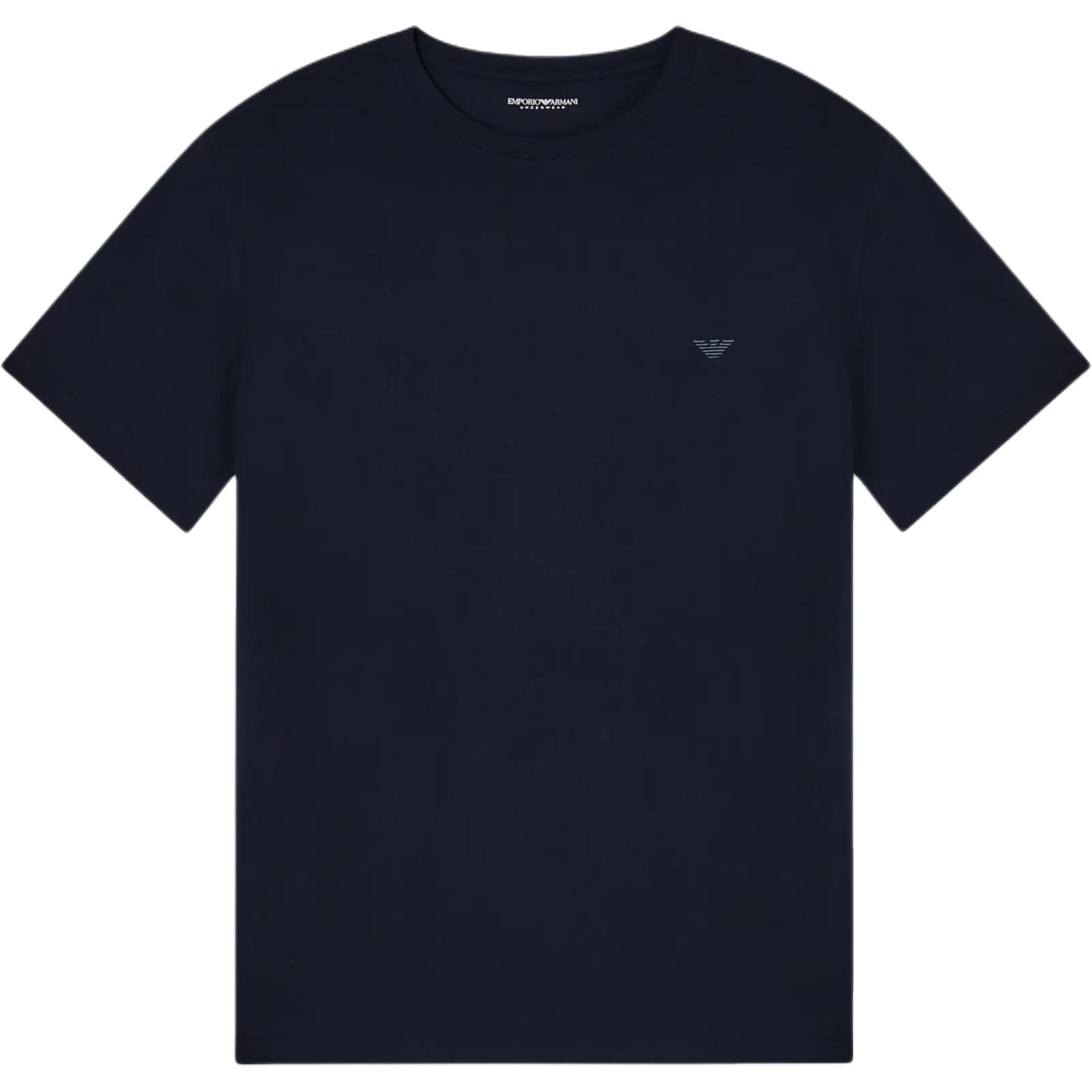 Emporio Armani Eagle Logo Embroidered Stretch Crew Neck Short Sleeve T-Shirt Men Tops EM000379AF1-8894U-B102 S