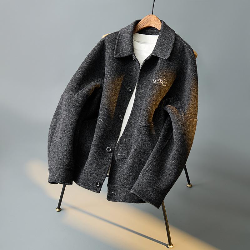 Men's 2025 Autumn/Winter Woolen Coat - New Lapel Wool Jacket, High-End Feel, Loose Fit.