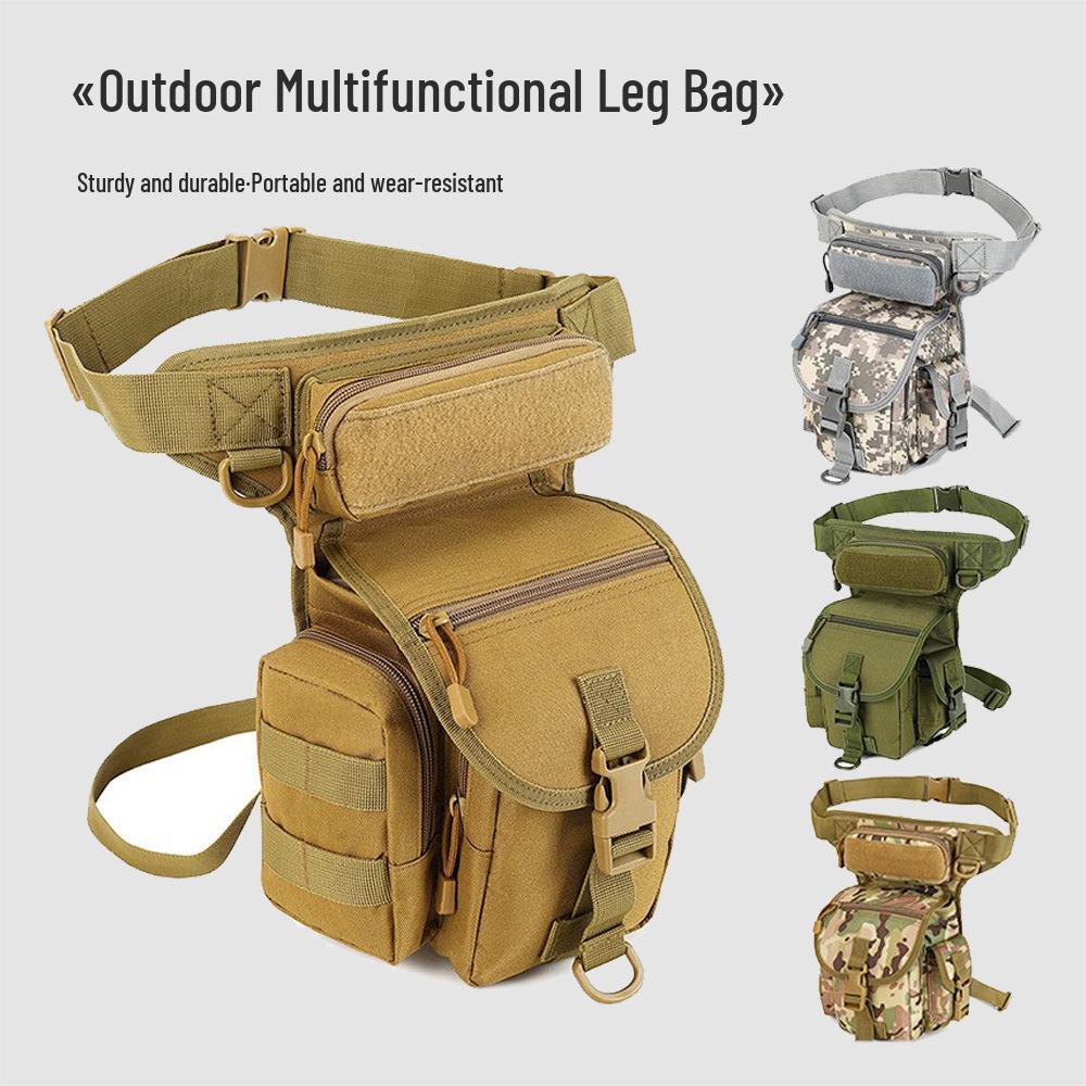 Tactical Waterproof Camouflage Leg and Waist Bag, Multifunctional Outdoor Sports Pouch for Mobile Phone and Gear.