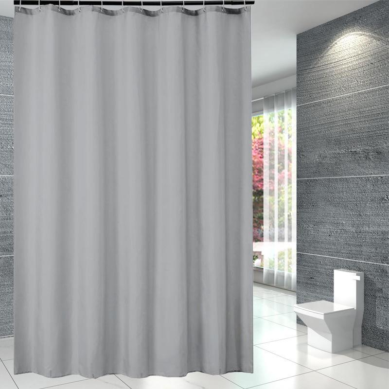 Pure Color Waterproof Bathroom Shower Curtain Mildew Proof Thickened Polyester Bath Curtain Shower Curtains