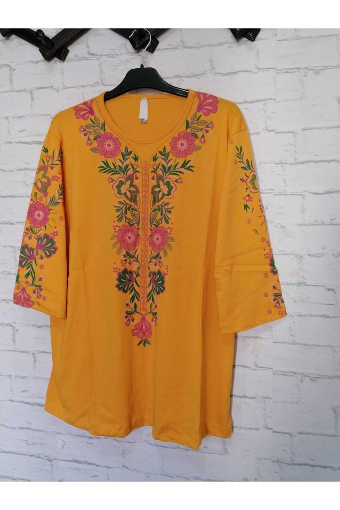 Damen-Bluse in großen Größen, perfekt für den Sommer, komplett aus Baumwolle, gekämmte Baumwolle, bequeme Bluse