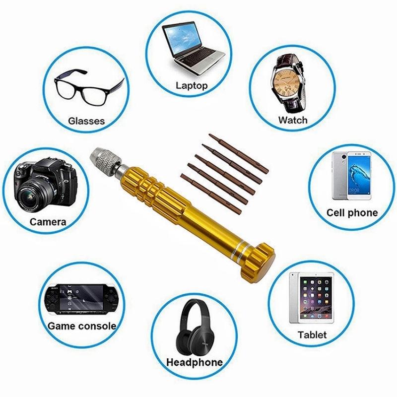 5 In 1 Multi-Function Screwdriver Set Glasses Mobile Phone Watch Disassembly Tool Notebook Repair Tools S2 Screwdriver Bit