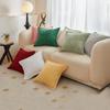 Modern Corduroy Patchwork Pillow Cover with Piping - Light Color Corn Stripe Design for Living Room Cushion