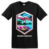 Imagine Dragons T Shirt Colorful Mountain Lake Art Rock Band Graphic Tee Design