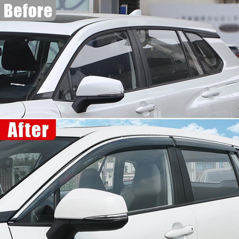 Car Window Visor Awnings Shelters Vent Shades Sun Rain Deflector Guard For Toyota Corolla Cross XG10 2024 2025