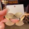 Personalized Temperament, Fashionable and Exaggerated Geometric Earrings, Women's Retro Spiral Fan Leaf Earrings, Unique