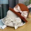Wool Top Hat Women's Autumn and Winter French Bow Crimped Felt Hat Retro Casual Dome Turned Brim Fisherman Hat