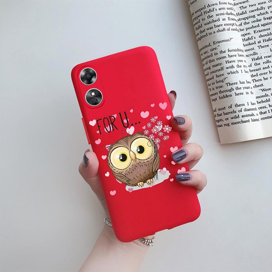 For OPPO A17 Phone Case CPH2477 Flower Butterfly Casing TPU Soft Silicone Back Cover for Oppo A17 A 17 Shell OppoA17 Bumper Capa