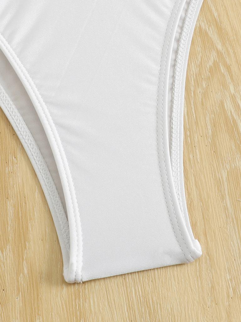 Hot Girl Style Bandeau Two Piece Bikini With Long Skirt Three Piece High Cut Swimsuit Elegant For Vacation