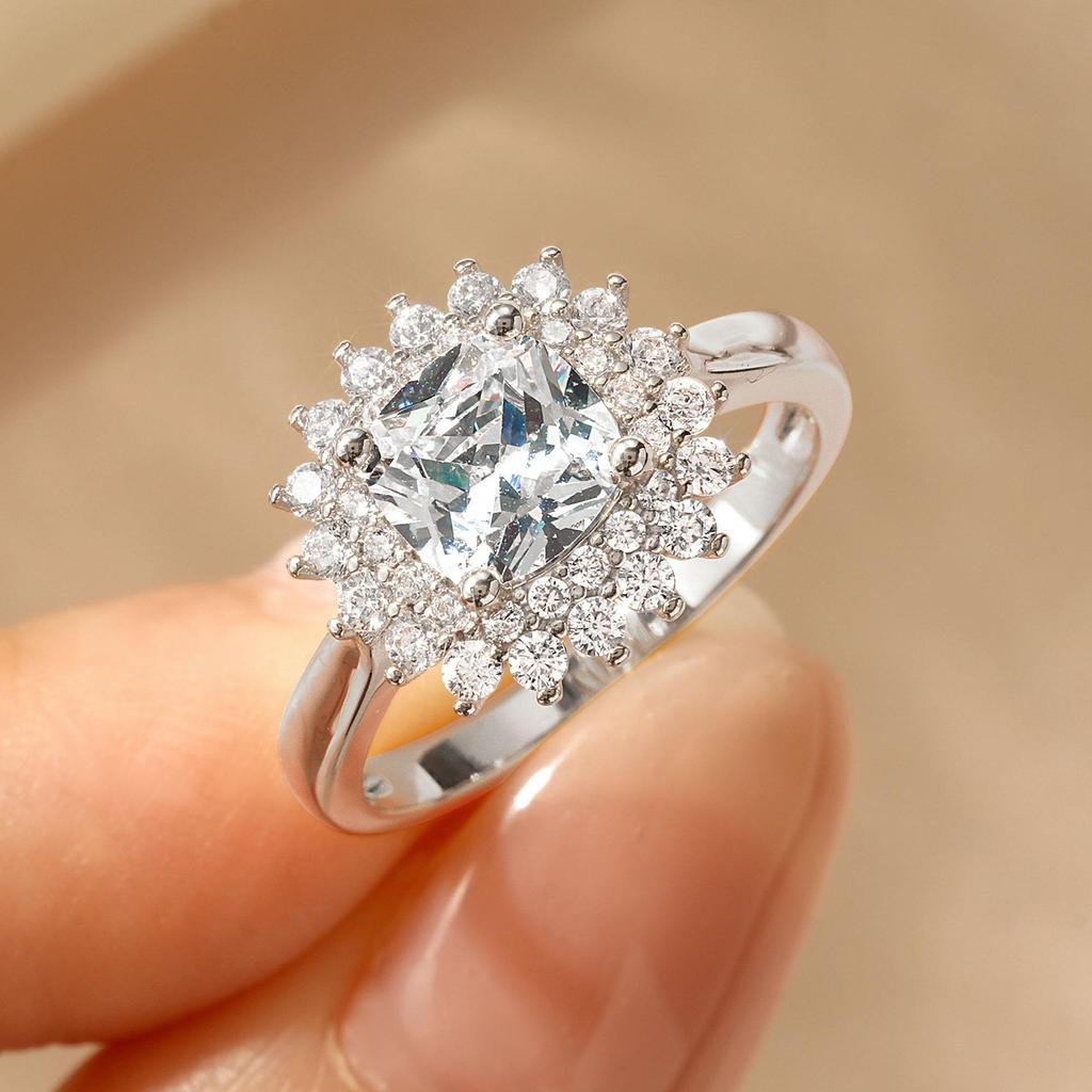 Luxuriöser Schneeflocken Zirkon Ring – Elegantes Design, Vielseitiger Stil für den Weg zur Arbeit