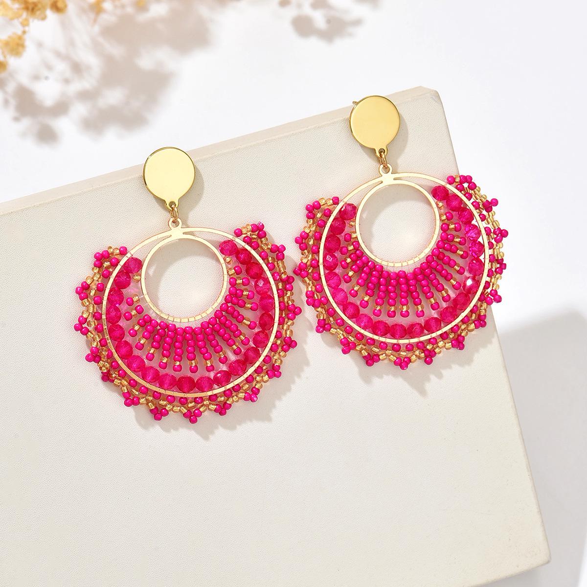 

Элегантные этнические серьги-веера с бисером - Ретро и роскошные нишевые украшения