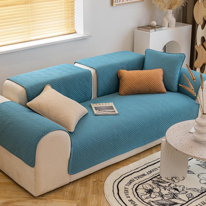 

Хлопковая подушка для дивана, кремовый цвет, всесезонная универсальная ткань с геометрическим рисунком, противоскользящий чехол, простой современный чехол для дивана 70*70