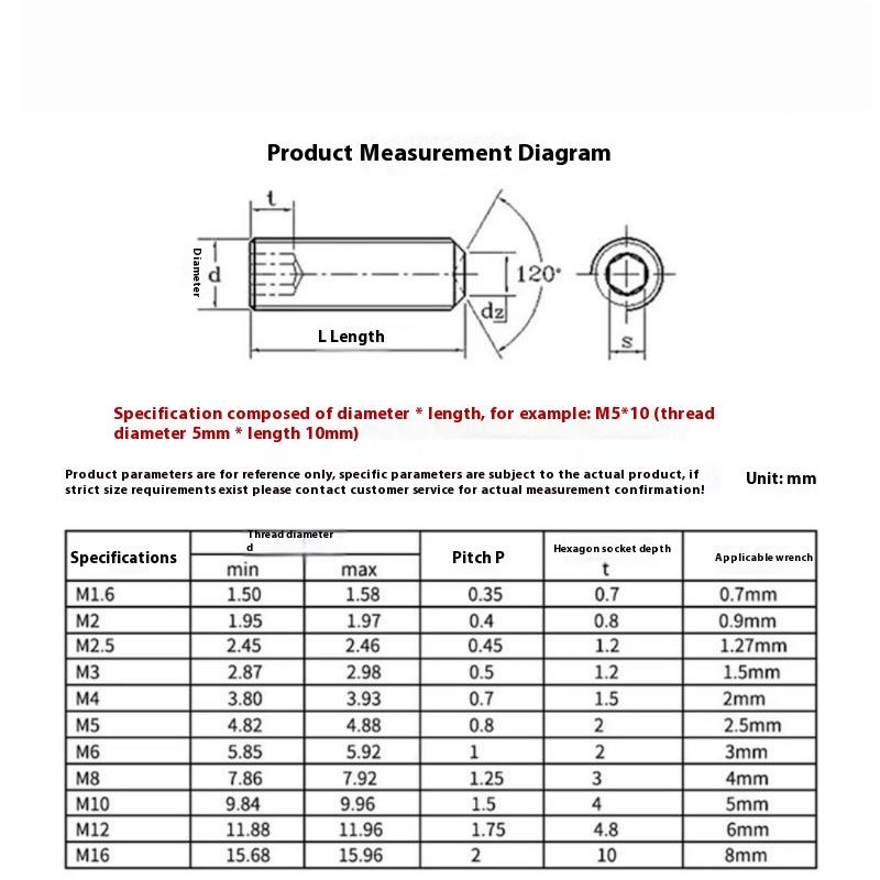 200Pcs Hex Socket Headless Machine Rice Combination Kit Flat End 304 Stainless Steel Screws M3/M4/M5/M6/M8 for Hardware Tools