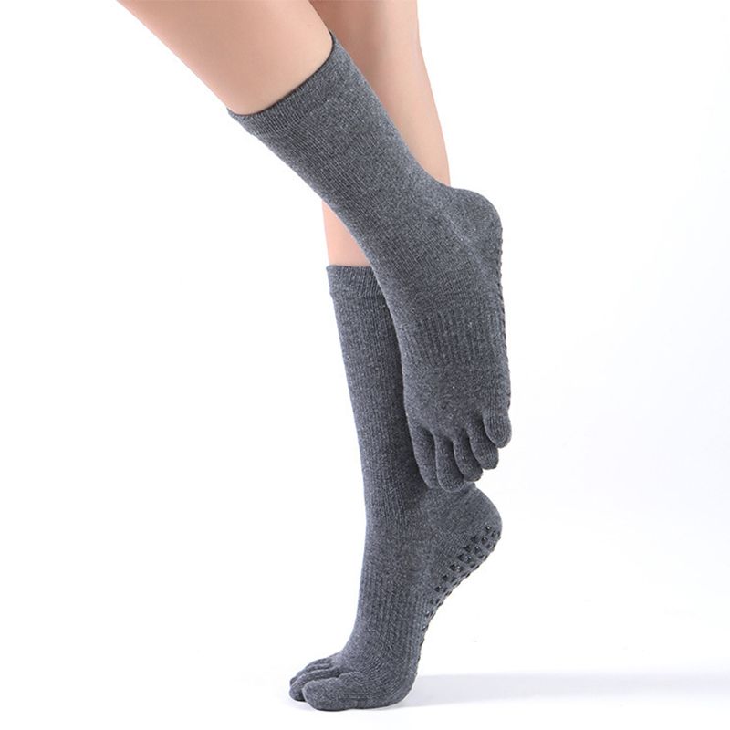 

Носки для йоги Нескользящие Профессиональные Женские Носки с Пальцами Носки для Пилатеса Носки для Дома Взрослые Нескользящие Носки для Йоги Dark Gray